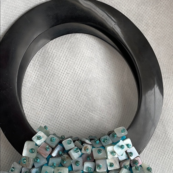 Blue coq feathers Josephine baker purse bag - Picture 7 of 17